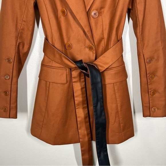 Altuzarra Olivisi Double Breasted Cottom Blend Jacket Belted Blazer Nutmeg - Picture 7 of 16